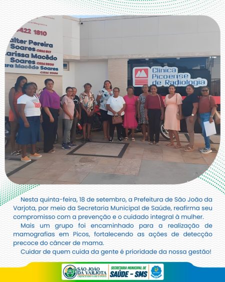Mamografias em Picos, fortalecendo as ações de detecção precoce do câncer de mama.
