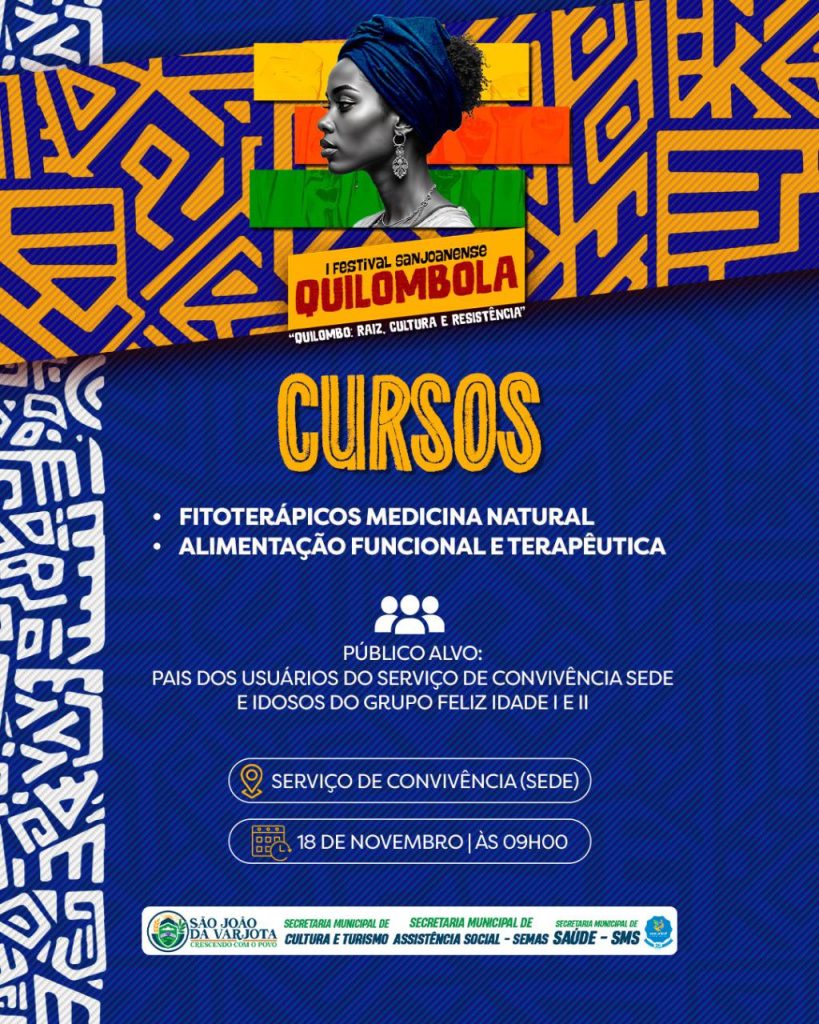 I Festival Sanjoanense Quilombola: Cursos