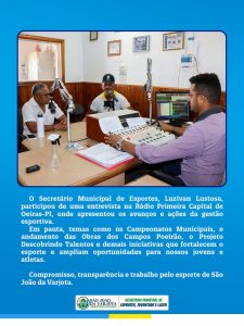 Entrevista na Rádio Primeira Capital de Oeiras-PI