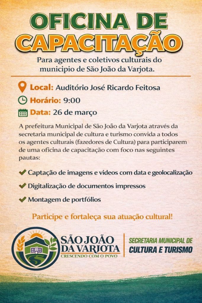 OFICINA DE CAPACITAÇÃO PARA AGENTES CULTURAIS