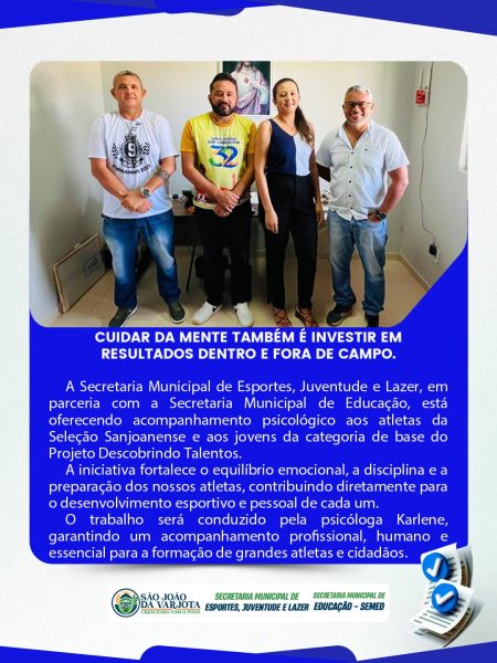 Cuidar da mente também é investir em resultados dentro e fora de campo.