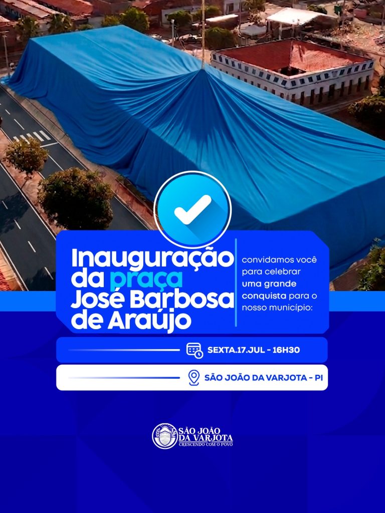 Está chegando o grande dia de entregarmos a nova Praça José Barbosa de Araújo